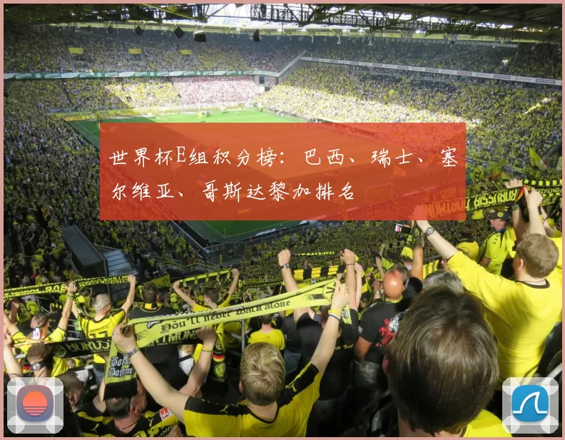 世界杯E组积分榜：巴西、瑞士、塞尔维亚、哥斯达黎加排名